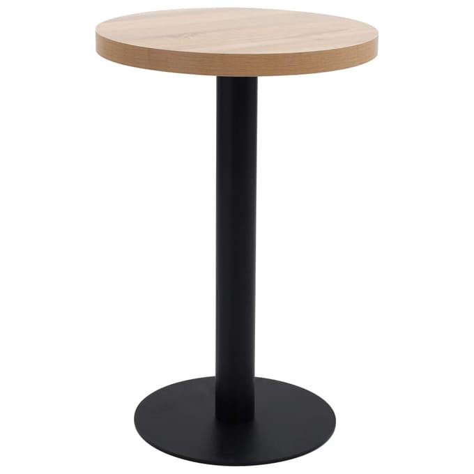 vidaXL - Bistrotafel - 50 - cm - MDF - lichtbruin
