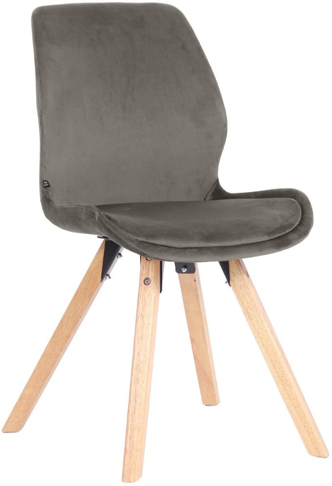 CLP Luna Eetkamerstoel - Modern - Rugleuning - 136 kg - Fluweel/grijs
