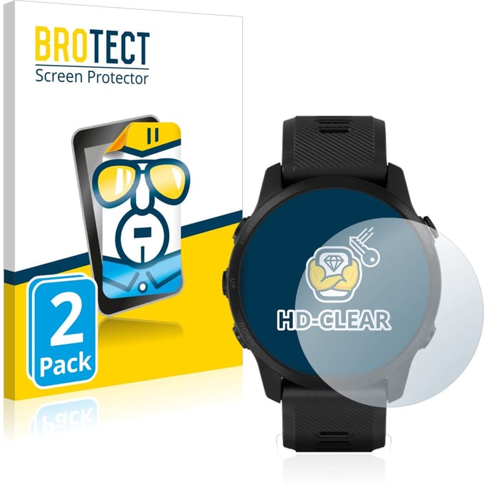 BROTECT - Screenprotector voor Garmin Forerunner 945 LTE - Folie Beschermfolie transparant 2 Stuks