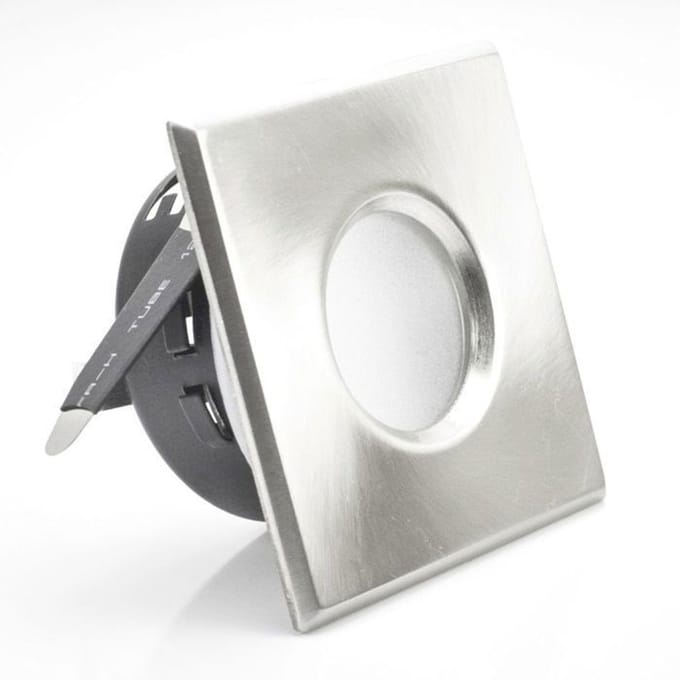 Waterdichte vierkante downlight mat chroom IP65 Dim 83x83mm