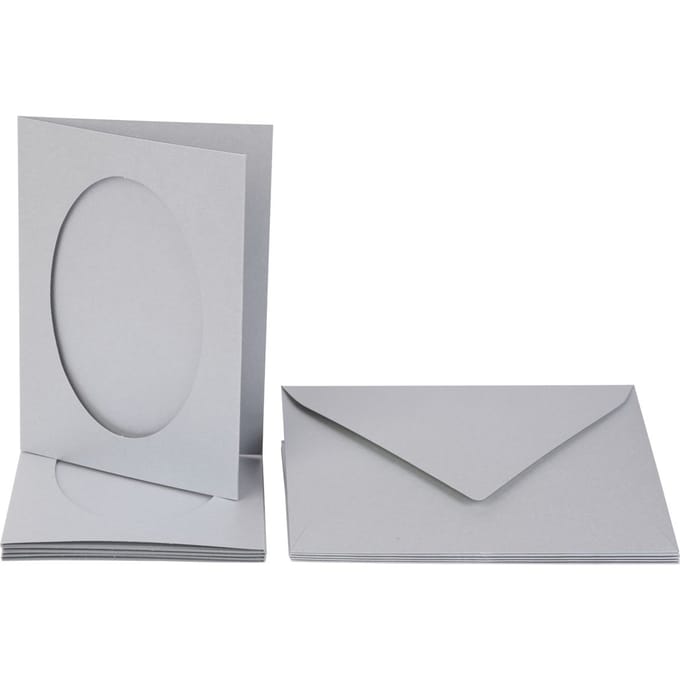 Passepartoutkaarten "Ovaal", 10 stuks. - Zilver