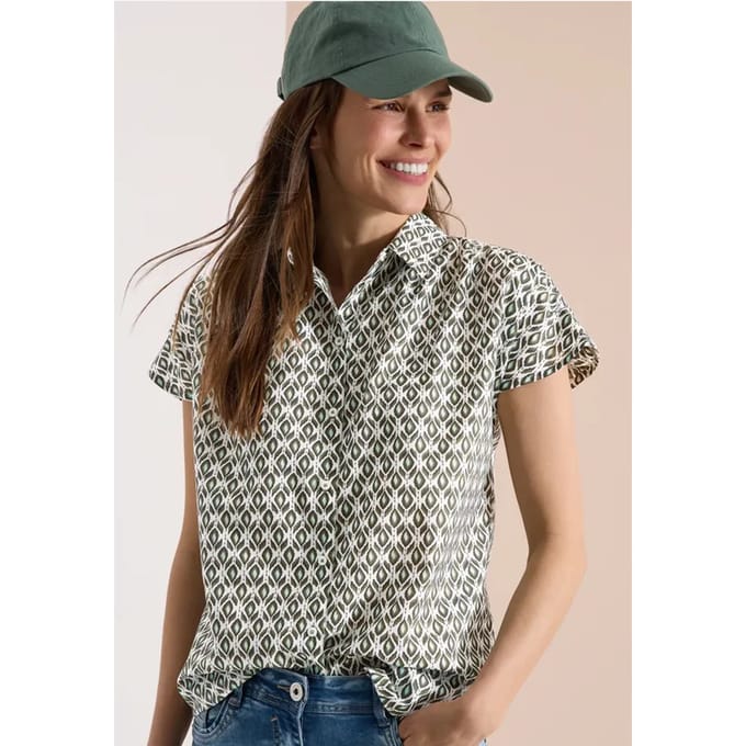 Blouse met korte mouwen en minimale print