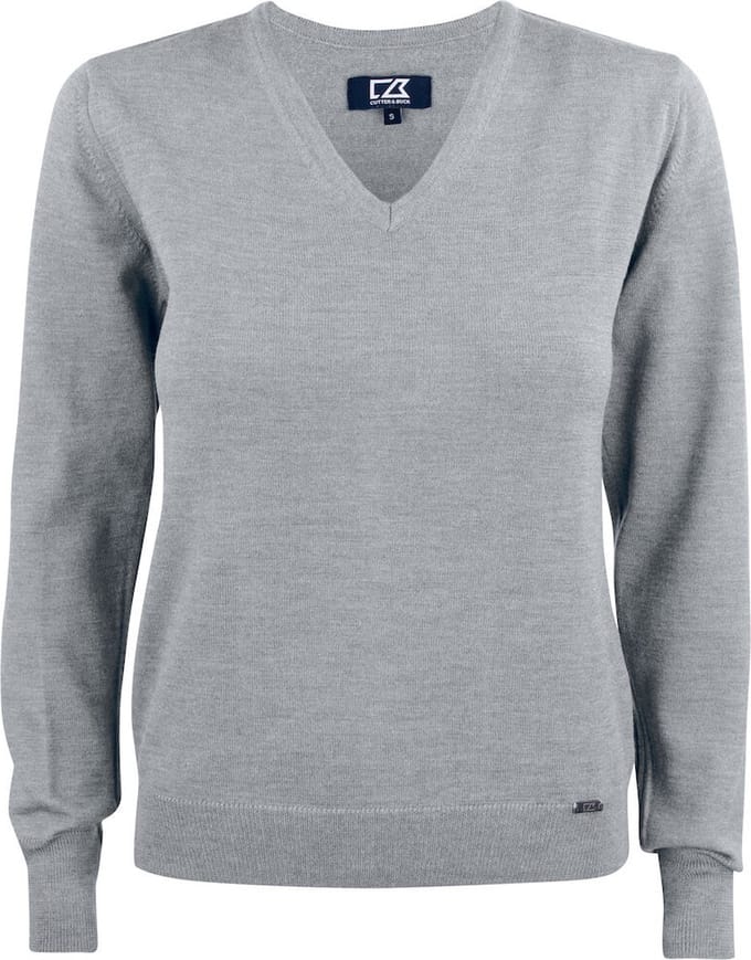 Cutter & Buck Everett V-neck Dames 355431 - Grijs Melange - S