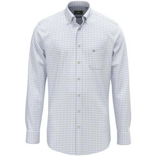 Fynch-Hatton Overhemd Washed Oxford Check Button-Down New Breeze / male