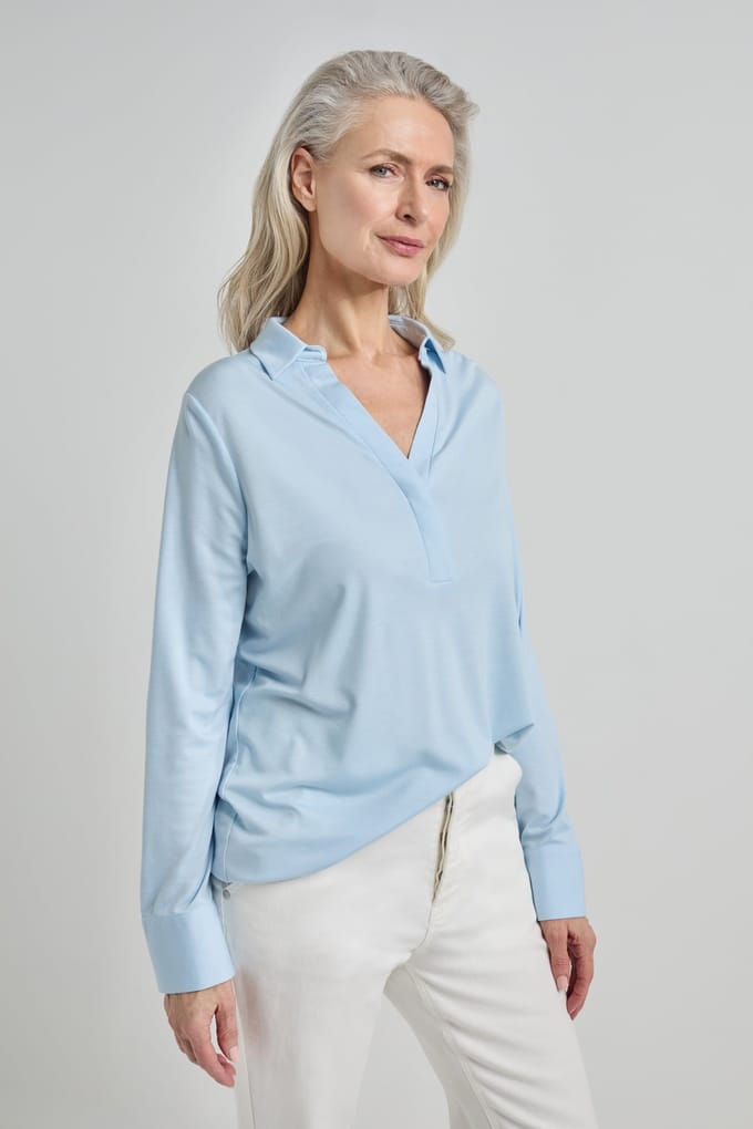Josephine & Co Pam Blouse Light Blue Größe: 38 | Longsleeves Outlet | Damen | Blau