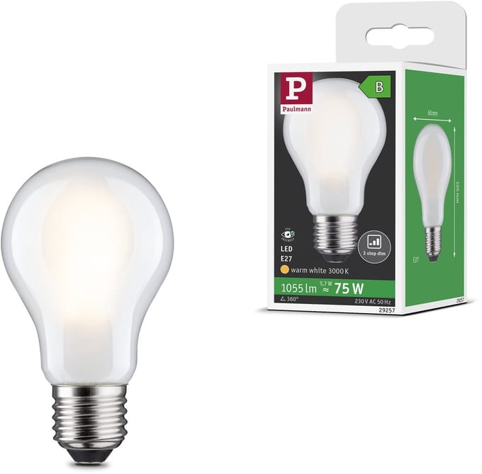Efficient-Line Filament 230 V LED-gloeilamp E27 Enkele lamp 1055lm 5,7W 3000K dimbaar Mat