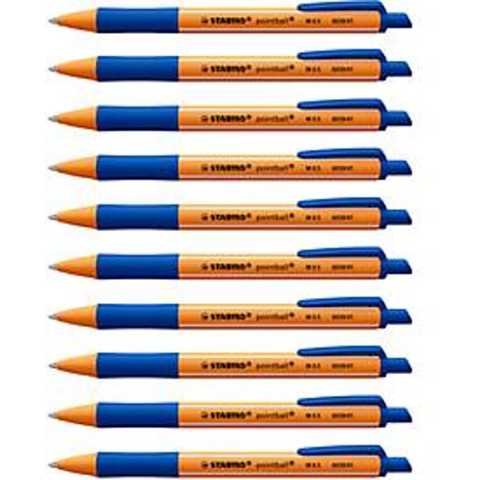 STABILO pointball - Balpen - Navulbaar - Blauw - Doos Met 10 Stuks