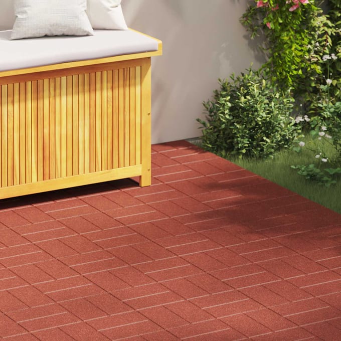 vidaXL - Stapsteen - 6 - st - Rood - 40,5 - x - 40,5 - x - 2 - cm - Rubber