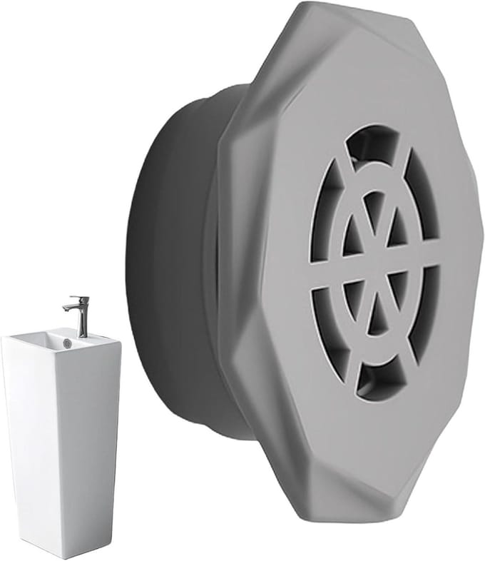 Afvoer Overloop Afdekking - Geurstop - Badkamer Hygiëne - Universeel Verstelbaar - 22-28 cm - Grijs