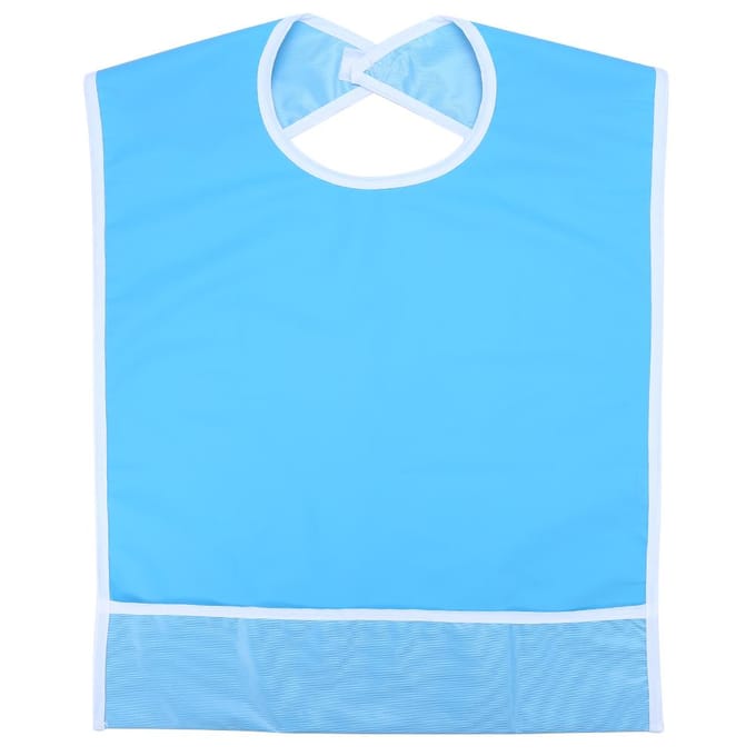 Waterdichte Volwassen Ouderen Maaltijdslabbetje Kledingbeschermer Eethulp (Hemelsblauw) 45*65cm