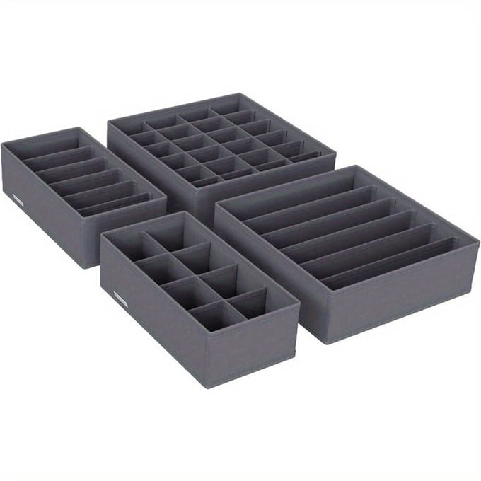 Livé® 4-delige Lade Organizer Set – Opvouwbaar Grijs