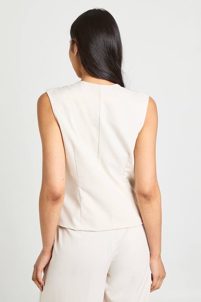 boohoo Dames Lang Gilet Met Ronde Hals En Textuur | Ecru | Maat: 8