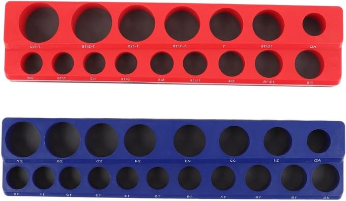 Magnetische Sockethouder - Socket Organizer - Reparatieprojecten - Metrische SAE Compatibel - 2 Stuks - Zwart