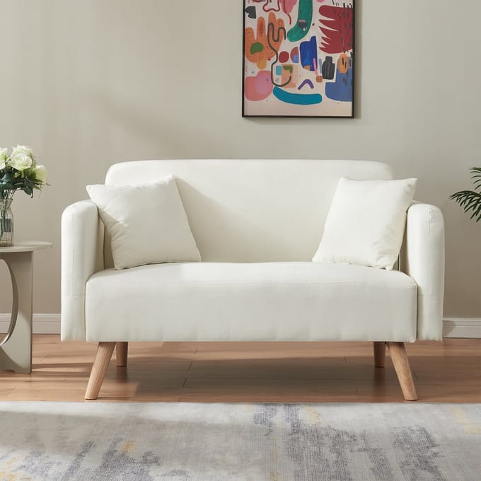 2-zitsbank Midt 132x70x80,5 cm beige [en.casa]