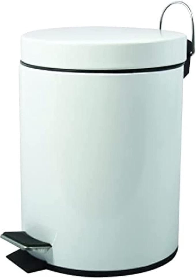 Vuilnisemmer 5 liter roestvrij staal-polypropyleen wit