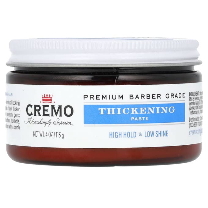 Cremo, hair strengthening paste, high hold and low shine, 4 oz (113 g) gray