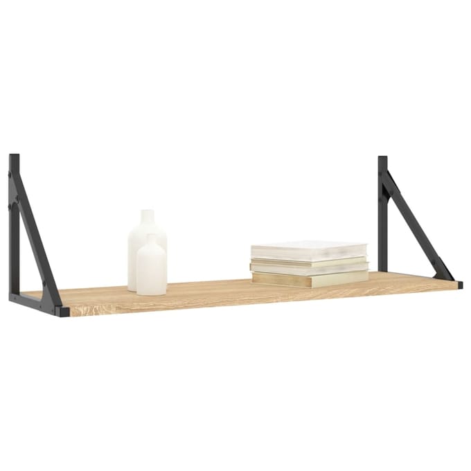 vidaXL - Wandplanken - 2 - st - Sonoma - eiken - 80x25x25,5 - cm - bewerkt - hout