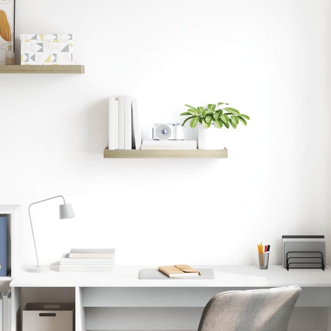 vidaXL - Wandschap - zwevend - 60x23,5x3,8 - cm - MDF - eikenkleurig
