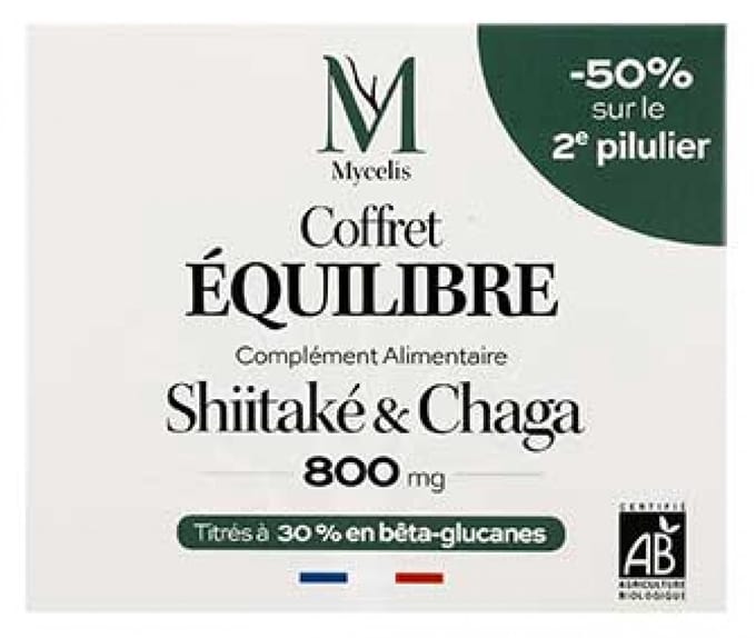 Phytalessence Coffret Equilibre Shiitaké Bio 60 capsules + Chaga Bio 60 capsules
