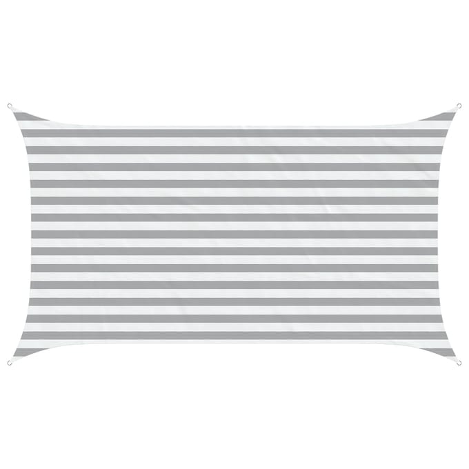 vidaXL - Zonneschaduw - Lichtgrijs - en - wit - 2 - x - 3,5 - m - 100% - Polyester - Oxford