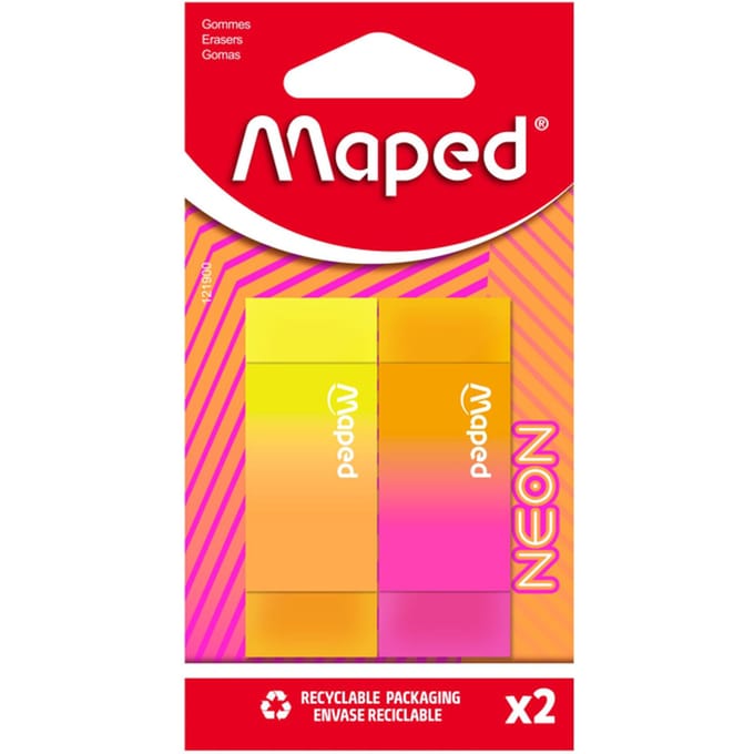 Gum Maped Neon set à 2 stuks assorti