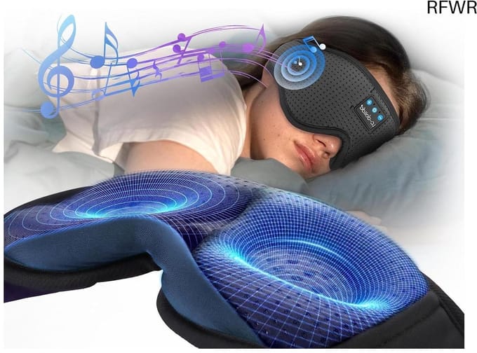 RFWR® Bluetooth Slaapmasker met Hoofdtelefoon - 100% Verduisterend en Comfortabel