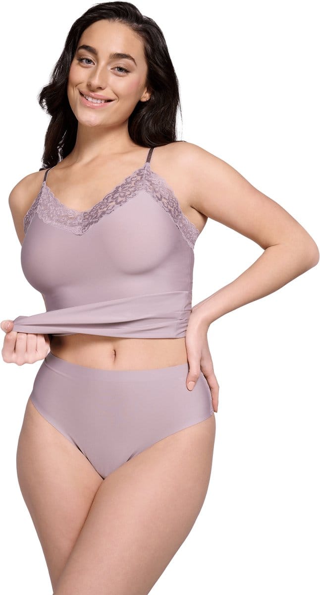 Ten Cate Secrets spaghetti top met kant soft taupe voor Dames | Maat M