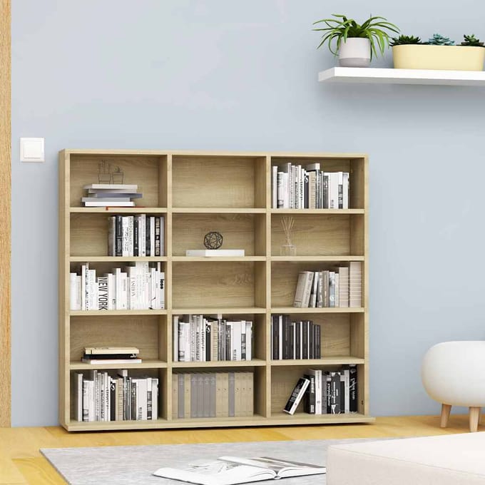 vidaXL - Cd-kast - 100x23x89,5 - cm - bewerkt - hout - sonoma - eikenkleurig