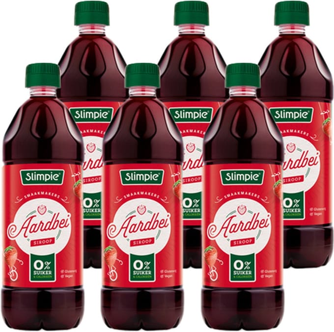 Slimpie Siroop Aardbei - 6 x 650 ml