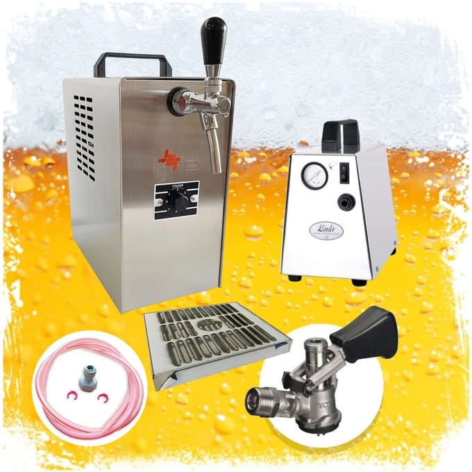Compleet set JET 30 biertap bierkoffer doorstroomkoeler 35 L/h