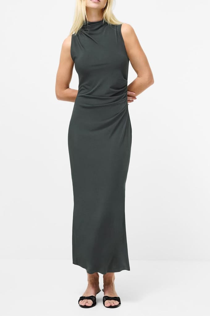 French Connection Samira Jersey High Nk Dress Graphite Graphite Größe: M | Maxikleider Outlet | Damen