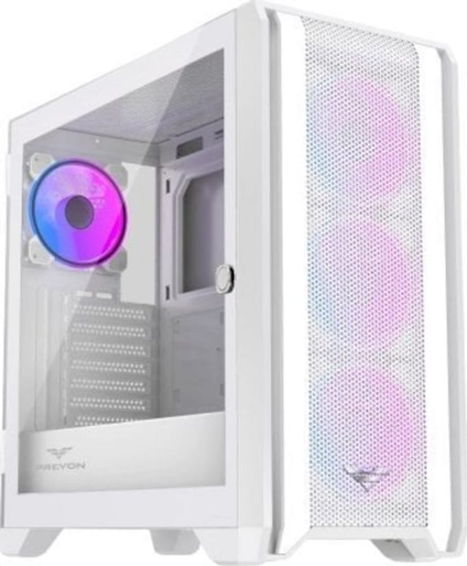 PREYON Nest Windy+ White - PC Case - Behuizing - Compatibel voor Micro-ATX, Mini-ITX - Zonder voeding - ARGB - Wit