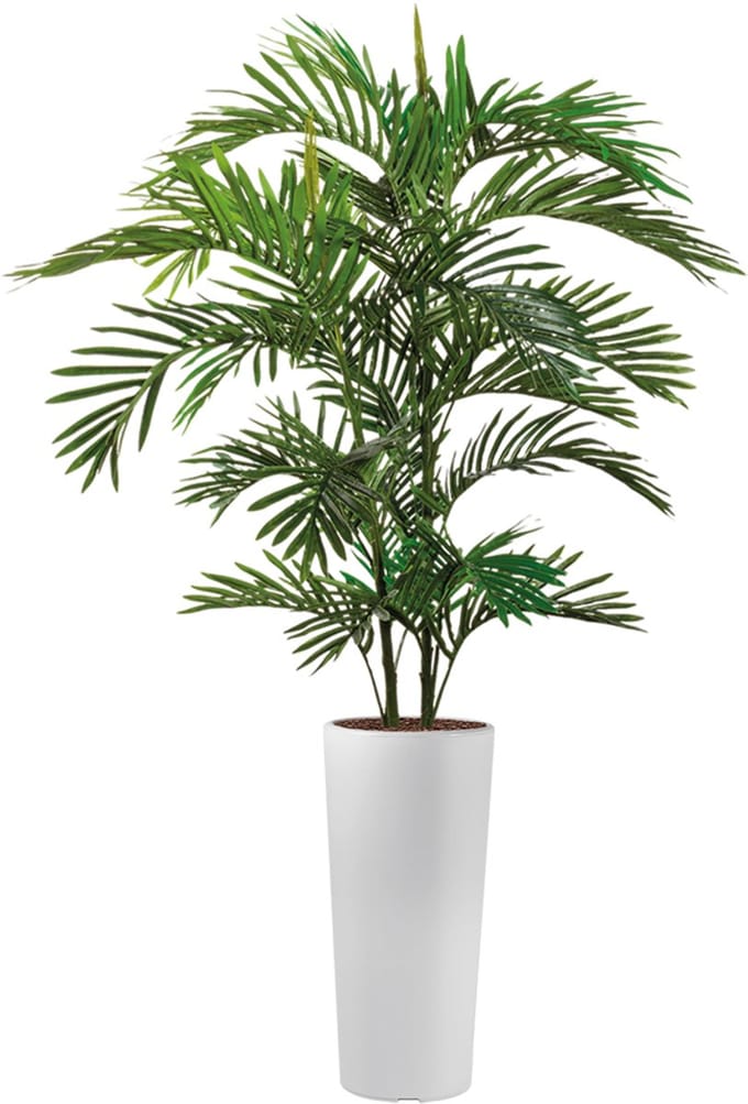 HTT - Kunstplant Areca palm in Clou rond wit H175 cm