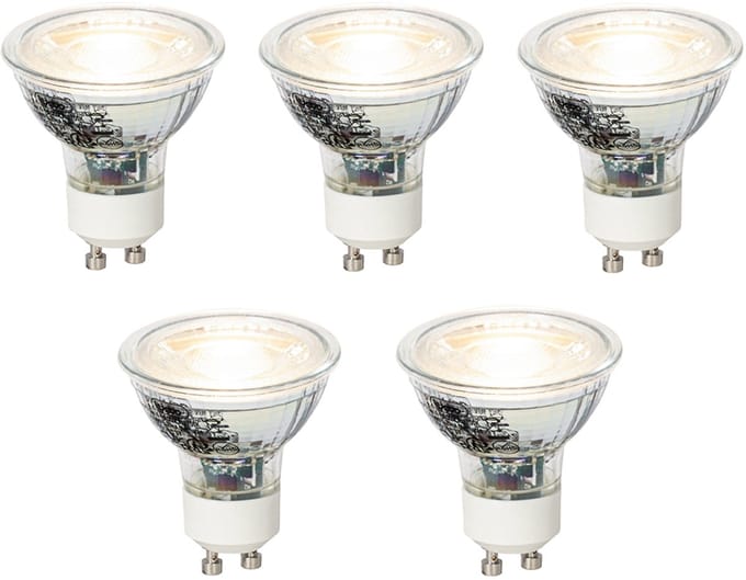 LUEDD Set van 5 GU10 dimbare LED lamp 4W 310 lm 3000K