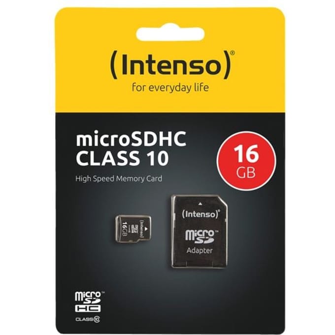 (Intenso) 16 GB MicroSDHC geheugenkaart - Class 10 - 16GB - met SD adapter