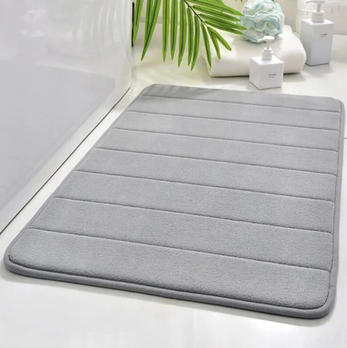 Badmat Antislip - 80x50cm - Absorberende Badmat - Douchemat - Grijs - IXEN