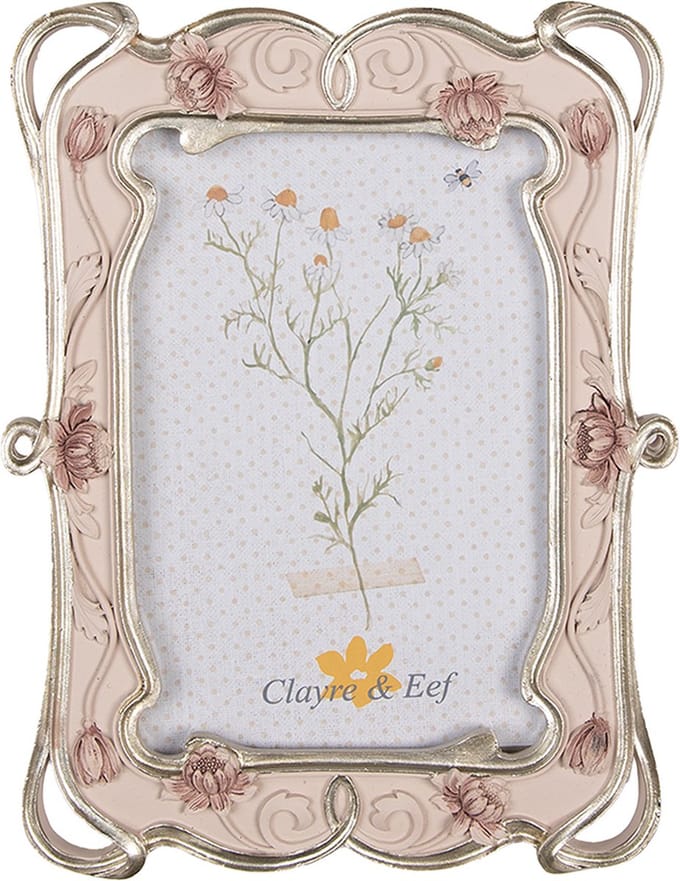 Clayre & Eef Fotolijst 10x15 cm Roze Kunststof