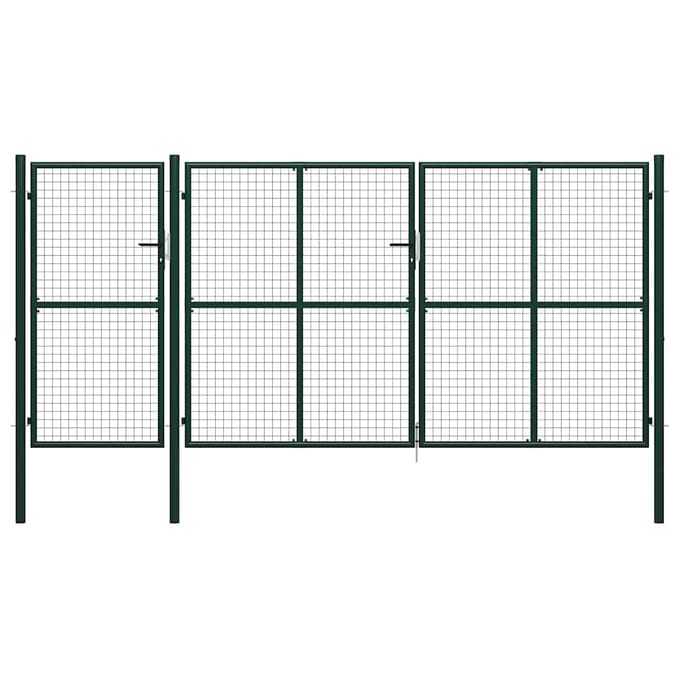 vidaXL - Tuinpoort - staal - 400x200 - cm - groen