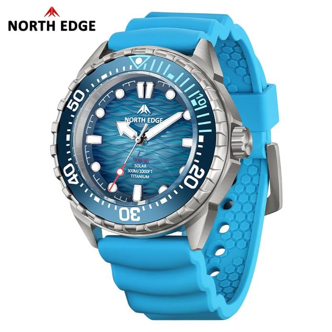 North Edge Nieuw+ Triton-Ti Titanium Zonnekracht Duikhorloge Luxe gray