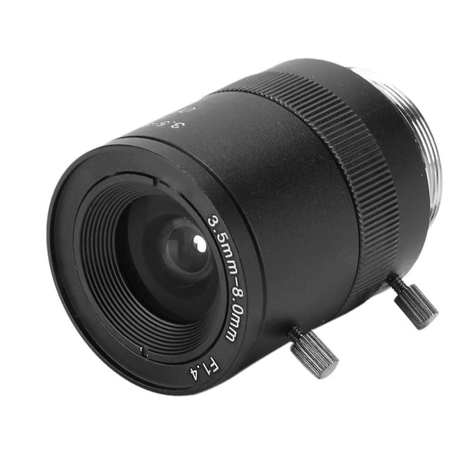 3.58mm 720P Aluminiumlegering CS Mount F1.4 CCTV Camera Handmatige Diafragma Lens black