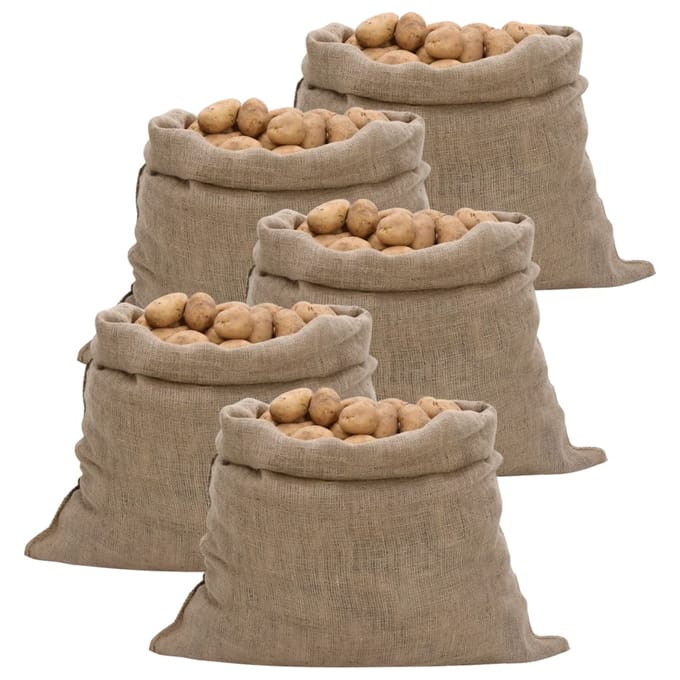 vidaXL - Jutezakken - 5 - stuks - 100x110 - cm - 100% - Jute - 220 - g/m²