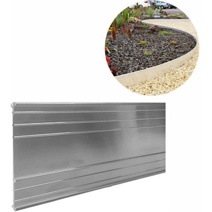 Borderrand aluminium 10cm x 100cm, ultra sterke | Gazonrand | Kantopsluiting, 1 stuk
