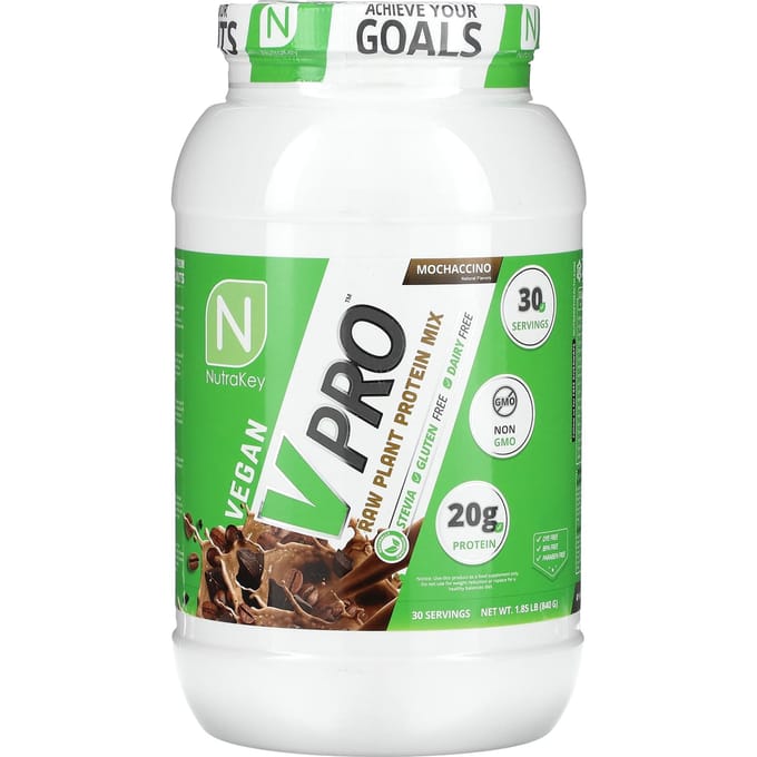 Nutrakey, V Pro, Mélange de Protéines Végétales Brutes, Mochaccino, 1,85 lb (840 g)
