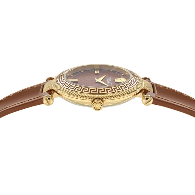 Versace Reve VE8B00124 Horloge - Leer - Bruin - Ø 35 mm