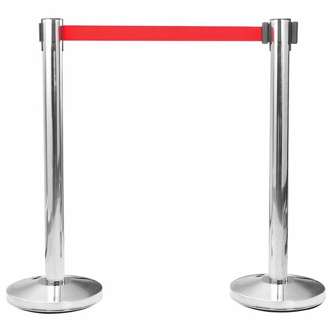 vidaXL - Afzetkoord - uittrekbaar - 200 - cm - rood