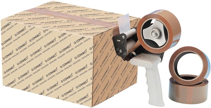 Q-CONNECT afroller voor verpakkingsplakband | voor rollen 50 mm x 66 m