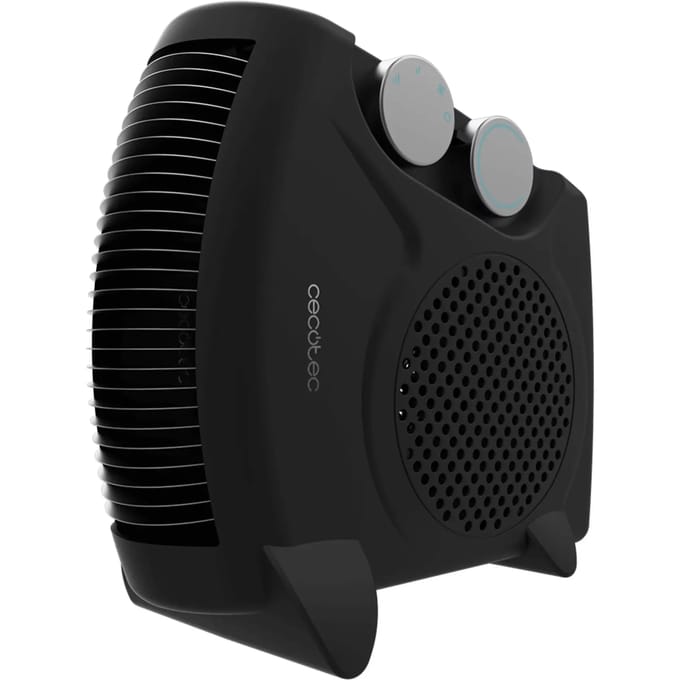 Cecotec Energiespar-Heizlüfter ReadyWarm 2000 Max Dual Schwarz, Heizlüfter mit 2000 W, 3 Modi, einstellbares Thermostat, Überhitzungsschutz, Abdeckungsbereich 20 m²