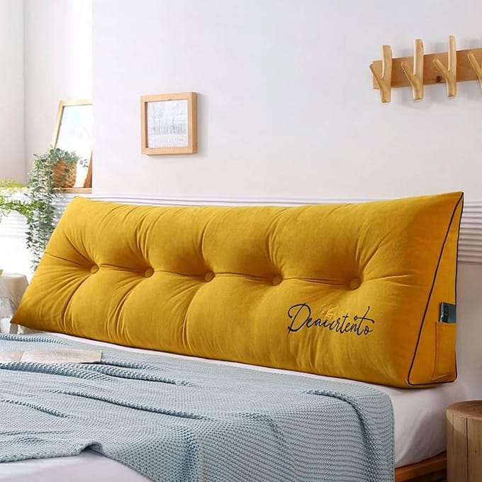 Groot Driehoekig Rugkussen voor Dubbel Bed, Sofa en Lezen