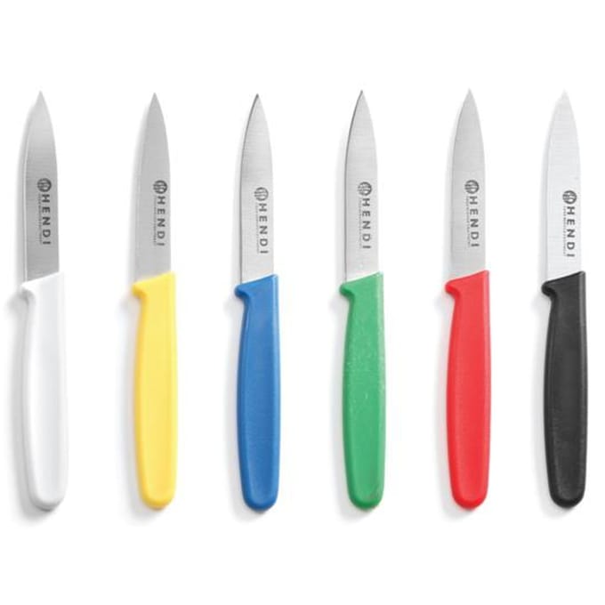 HENDI Set schilmessen – polypropyleen heft – HACCP richtlijnen – 6 kleuren – 175 mm