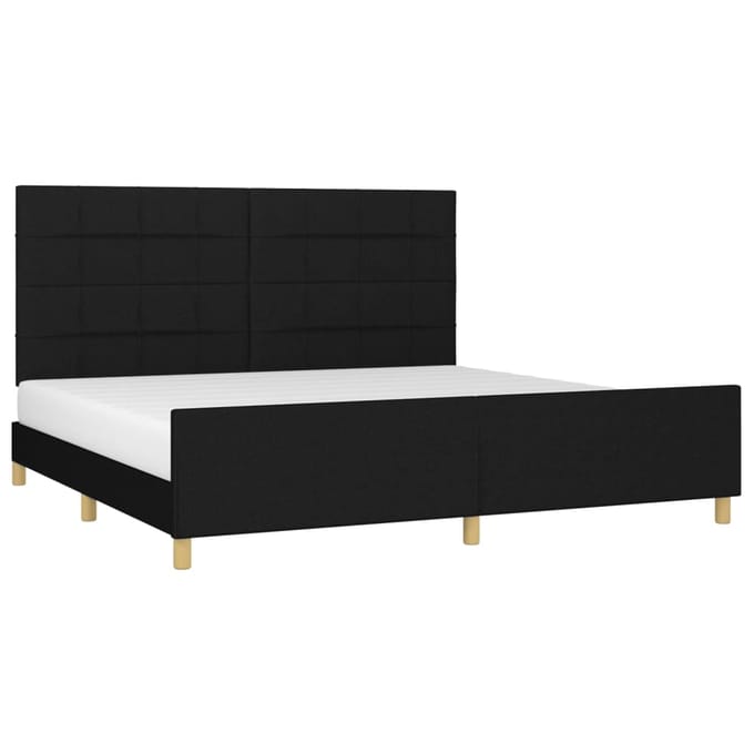 vidaXL - Bedframe - zonder - matras - stof - zwart - 200x200 - cm